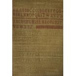 A 19th century sampler, with alphabet and numbers, signed Henrietta Hunt 78, 31cm x 20cm; together