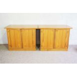 Two mahogany veneered side cabinets, circa 2000, probably by Hands of Wycombe, one fitted with