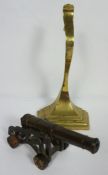 A miniature bronze cannon, 19th century, in form of Napoleonic naval 32 pounder (one wheel