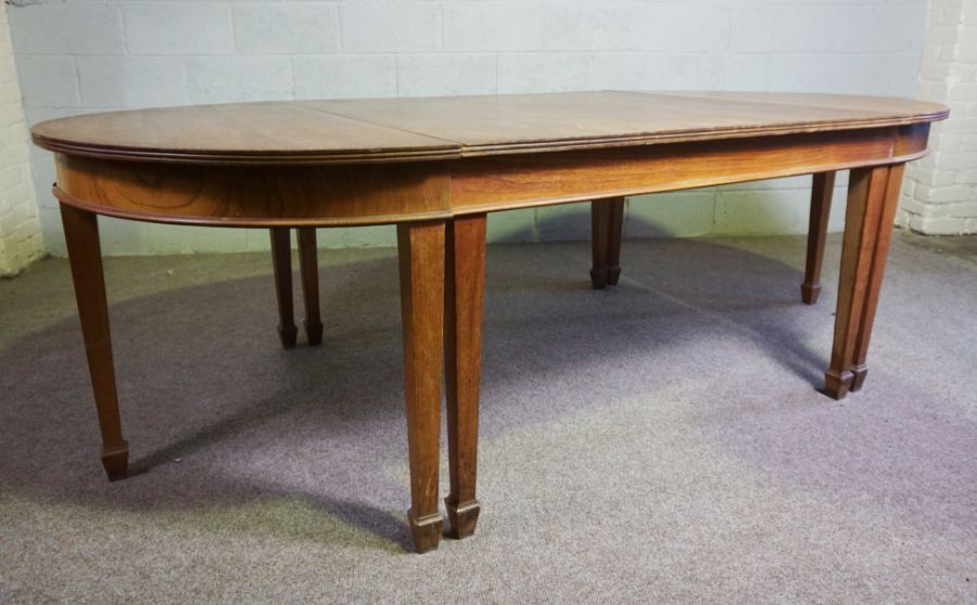 A vintage oak extending dining or serving table, (used as a textile cutting table a famous - Image 2 of 8