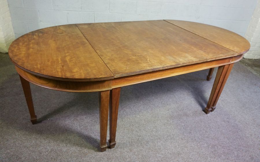 A vintage oak extending dining or serving table, (used as a textile cutting table a famous - Image 3 of 8