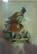 A 19th century coloured engraving of a Highlander, 'The Clan MacInnes', published by Menzies,