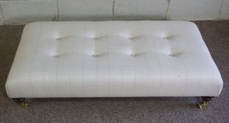 A large button upholstered fire stool, modern, 120cm long