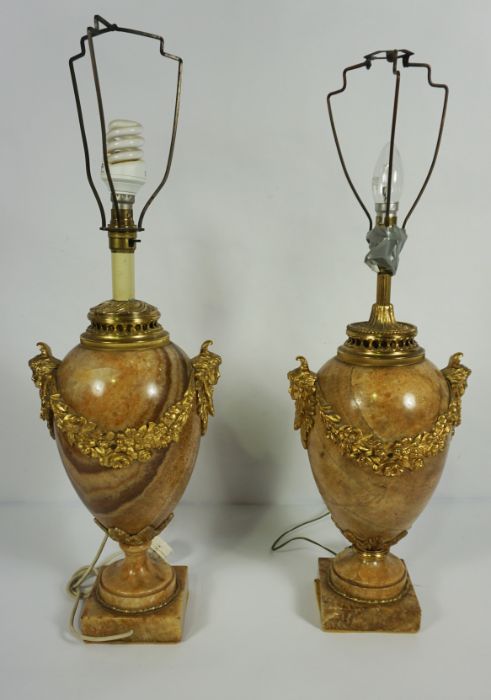 A pair of large Breccia marble and gilt brass vases, in the manner of Matthew Boulton, 19th century, - Image 2 of 16