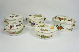 A collection of Royal Worcester fireproof kitchen ware, including six covered vegetable tureens,
