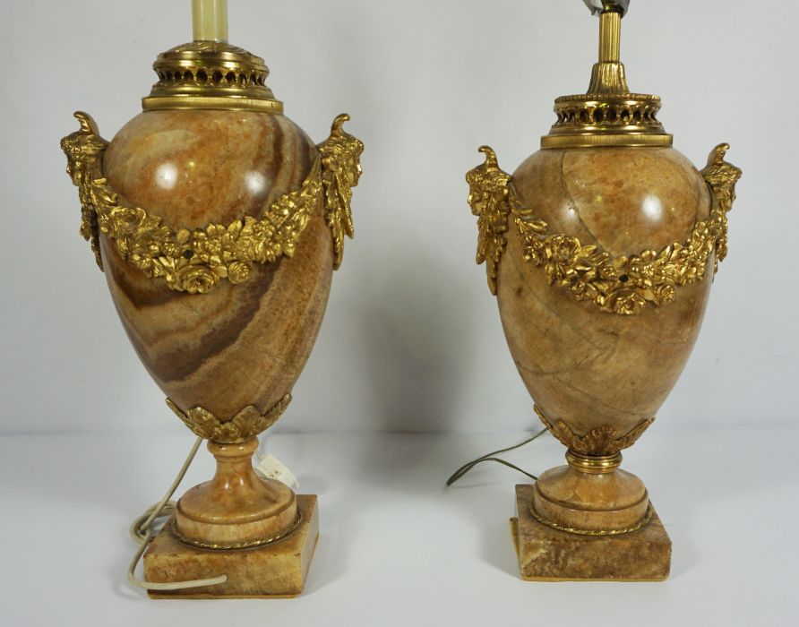 A pair of large Breccia marble and gilt brass vases, in the manner of Matthew Boulton, 19th century, - Image 3 of 16