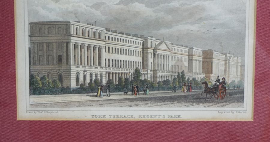 Four pictures, including a print of York Terrace, Regent's Park, and three similar (4) - Image 9 of 11