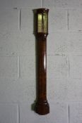 A George IV rosewood cased stick barometer, signed W. Harris, Holborn, London, with a silvered dial,