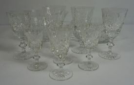 A large collection of table glassware, including wine goblets, tumblers etc (a lot)