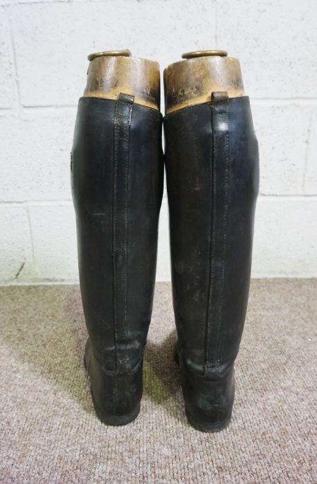 A pair of vintage black leather riding boots by Maxwell of London, with trees, approx size 10 ( - Image 5 of 7