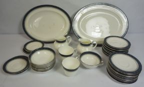 A Royal Doulton bone china tea service, Sherbrooke pattern and assorted glassware (a lot)