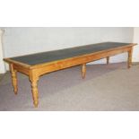 A very large ash wood cutting table, circa 1900, (previously a textile cutting table for a famous