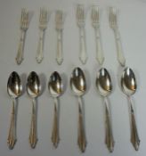 A vintage set German WMF of silver plated flatware, comprising twelve tablespoons, table forks,