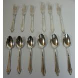 A vintage set German WMF of silver plated flatware, comprising twelve tablespoons, table forks,