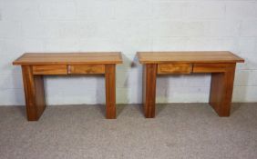 Two modern side tables, circa 2000, 74cm high, 120cm wide