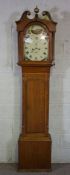 A Scottish late Georgian oak cased 8 day long case clock, 19th century, signed 'Galashiels', with