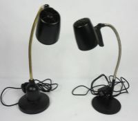 Two adjustable table lamps, modern, each with a flexible stem (Not tested)