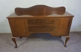 A modern beech sideboard, 110cm high, 150cm wide; together with a matching dressing table, 76cm