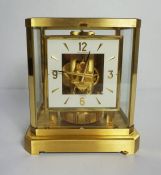Jaegar LeCoutre, Atmos Clock, circa 1960's, a rarer square dial variant, caliber 528-8, gilt brass