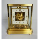 Jaegar LeCoutre, Atmos Clock, circa 1960's, a rarer square dial variant, caliber 528-8, gilt brass