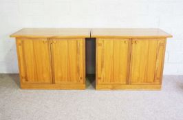 Two mahogany veneered side cabinets, circa 2000, probably by Hands of Wycombe, one fitted with
