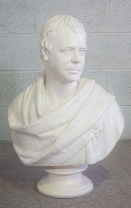 After Sir Francis Chantrey,  Portrait bust of Sir Walter Scott, (1771-1832) Plaster copy, 80cm