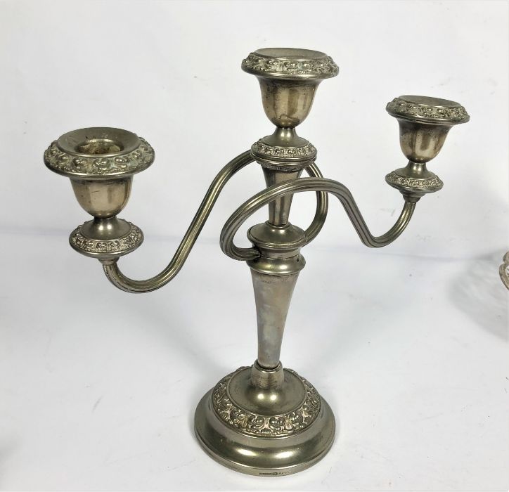 A vintage stone chess set, including board; together with a silver plated candle stick, plated - Image 4 of 6