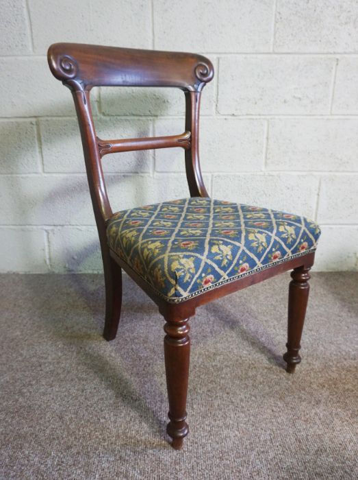 A Victorian mahogany bar backed dining chair, together with two foot stools and a mahogany - Image 5 of 9