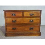 An Edwardian walnut chest of drawers, with two short and two long drawers, 78cm high, 106cm wide