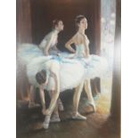 After Edgar Degas, Modern reproduction painted copy, Corps de Ballet,  oil on canvas, 100cm x 75cm