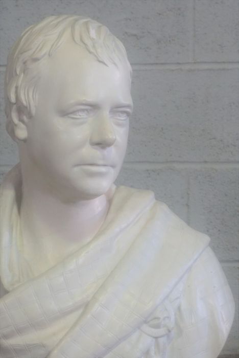 After Sir Francis Chantrey,  Portrait bust of Sir Walter Scott, (1771-1832) Plaster copy, 80cm - Image 2 of 5