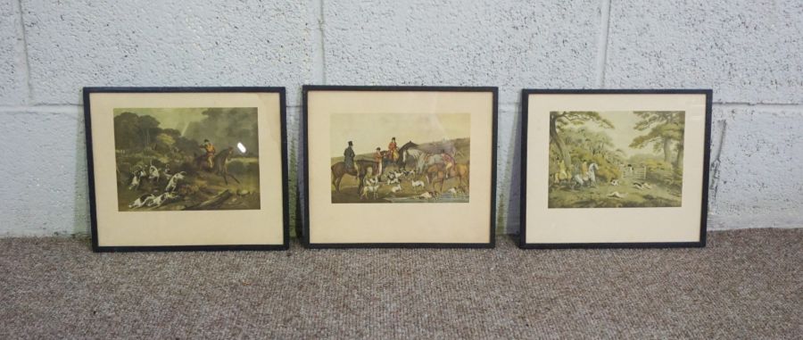 Three hunting prints, vintage, 16cm x 22cm (3) - Image 2 of 10