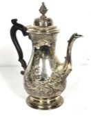A Fine William IV silver coffee pot, hallmarked London 1816, makers mark probably John Linnit, of