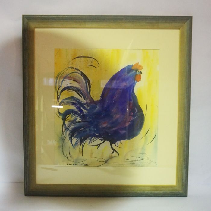 Clare Weeks, Contemporary, ‘Handsome’ a gouache of a cockerel, 43cm x 38cm, together with Two - Image 10 of 17