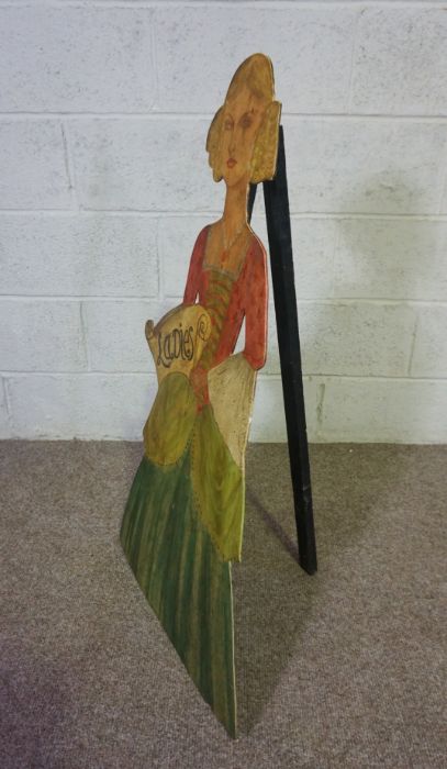 A pair of decorative ‘Companion’ figural Lady and Gentleman signs, painted in 17th century dress, - Image 5 of 7