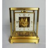 Jaegar LeCoutre, Atmos Clock, circa 1960's, a rarer square dial variant, caliber 528-8, gilt brass