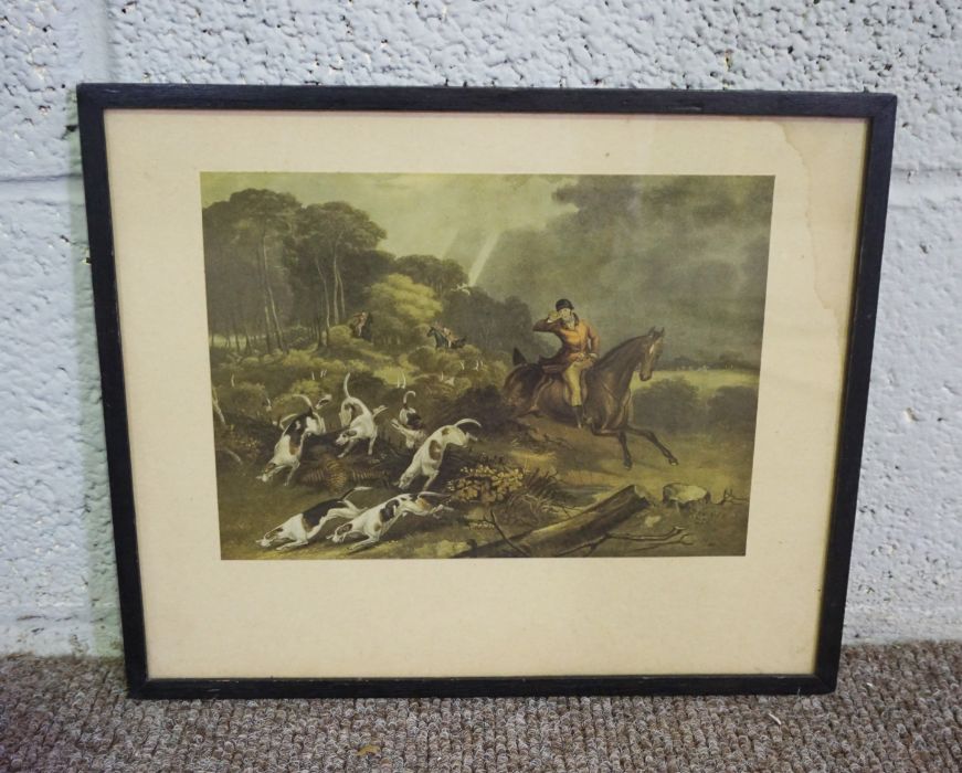 Three hunting prints, vintage, 16cm x 22cm (3) - Image 5 of 10