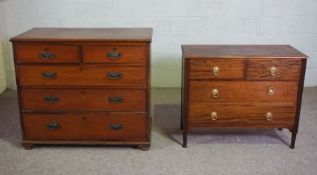 A mahogany chest of drawers, circa 1900, with two short and three long drawers, 96cm high, 110cm
