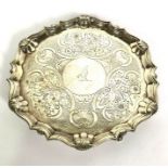 A fine George II silver salver, hallmarked London 1740, makers mark Robert Abercrombie, of typical