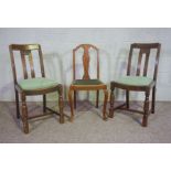 An upholstered armchair, with bentwood beech framed arms, and five other chairs (6)