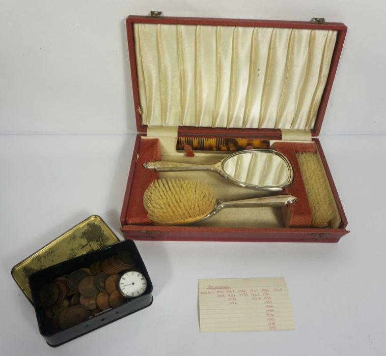 A group of assorted costume jewellery in a small case; together with vintage penny coins, and a - Image 8 of 13