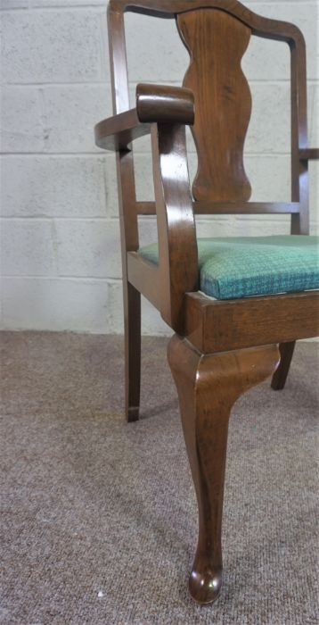 A set of eight modern Queen Anne style dining chairs, with arched backs, including two armchairs; - Image 4 of 12
