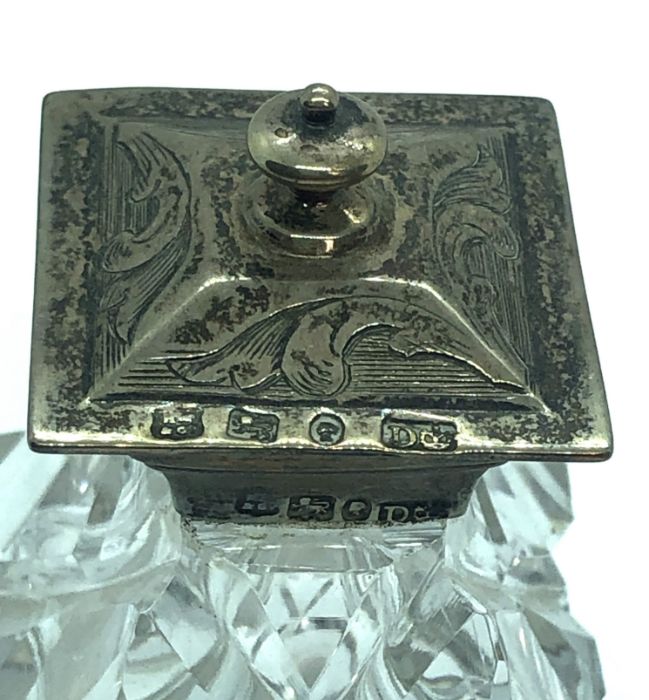 A Victorian silver inkstand, hallmarked Sheffield 1847, with date lozenge, the pierced and scroll - Image 8 of 11