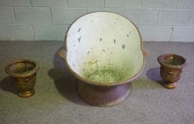 A Victorian painted tin hip bath, 110cm long (might be handy for washing a dog or a planter?), and