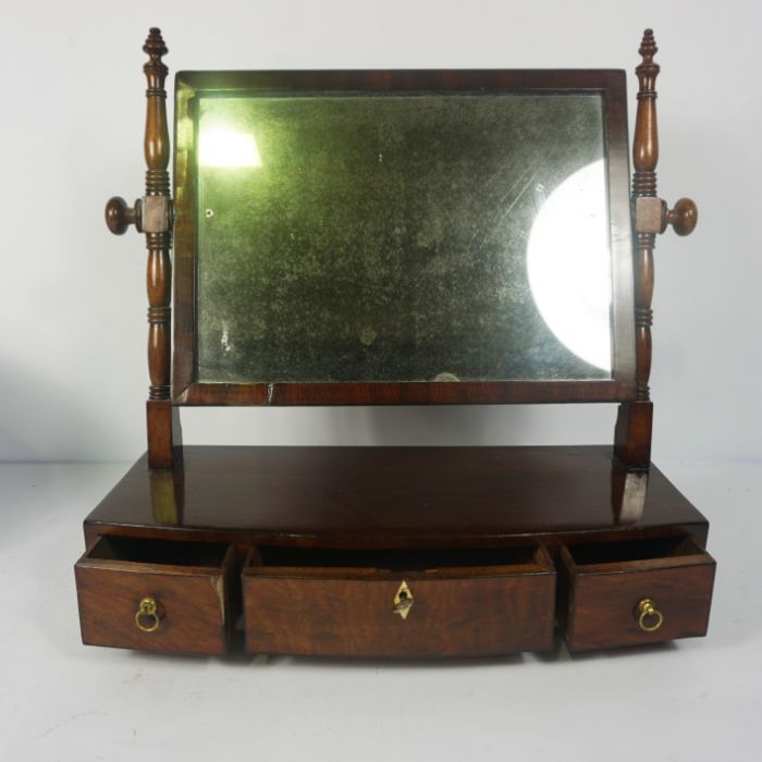 A 19th century mahogany swing toilet mirror, with three drawers, 48cm high, 47cm wide; together with - Image 5 of 9