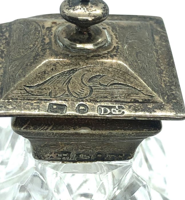 A Victorian silver inkstand, hallmarked Sheffield 1847, with date lozenge, the pierced and scroll - Image 11 of 11