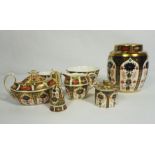 A Royal Crown Derby ‘Old Imari’ pattern ginger jar, pattern 1128, with lid, 19cm high; together with