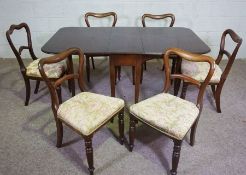 A set of six Victorian hoop backed dining chairs, together with a small drop leaf table (7)