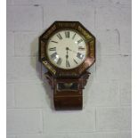 An early Victorian rosewood cased wall clock, circa 1835, with a single fusée timepiece movement,