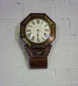 An early Victorian rosewood cased wall clock, circa 1835, with a single fusée timepiece movement,